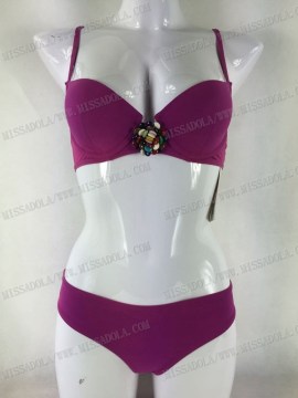 Miss Adola France solid rose women bikini swimwear big flower accessory bra ( KC13385 )