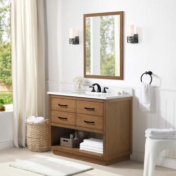 Modern Minimalist Solid Wood Bathroom Cabinet Vanities