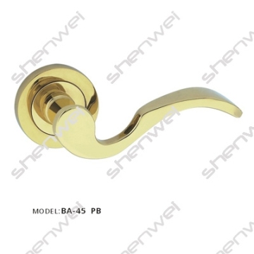 BA-45 PB brass door handle on rose