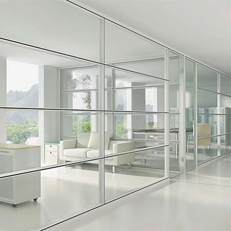 Easy Installation Dismountable Clear Tempered Glass Partition Wall Design