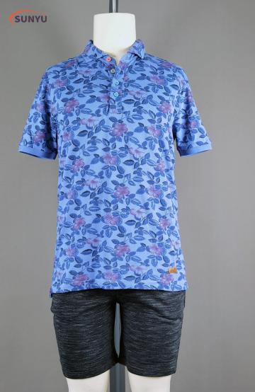 Men's printed short sleeve polo t-shirt