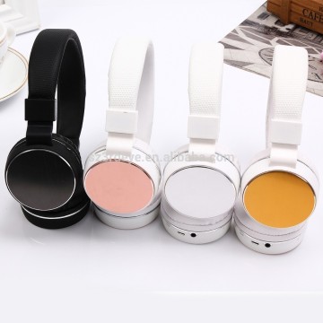 New mini brushed metal wireless bluetooth headphone with fm radio and mic
