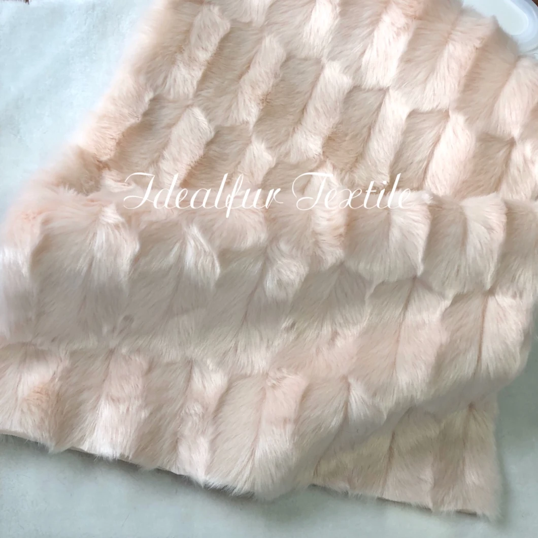 Embossed Solid Color Short Pile Synthetic Fur