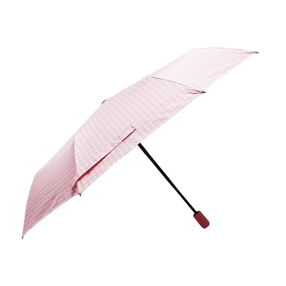 Yellow Plaid Umbrella Color Coating Fully Automatic Open and Close Three Folding Umbrella with Customized