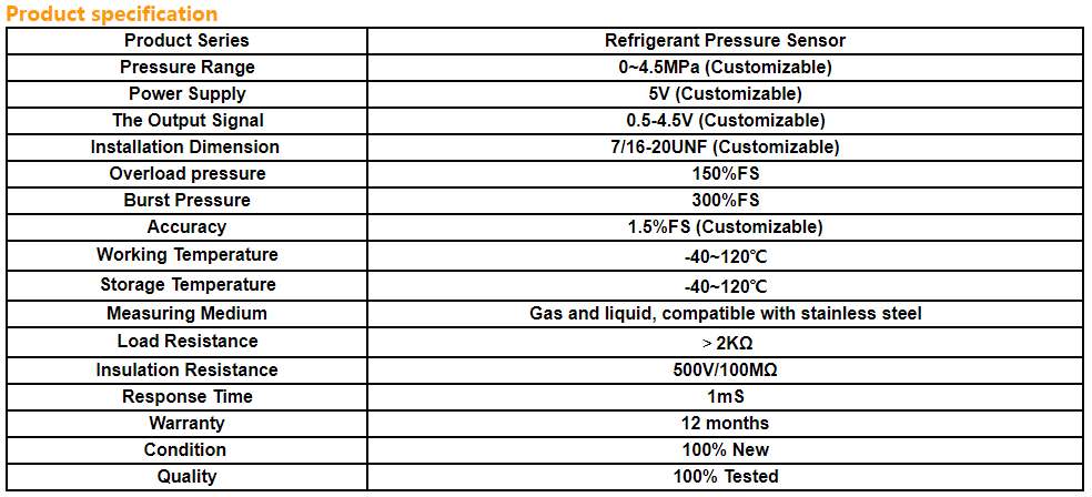 HM8400S High Precision Refrigerant Pressure Sensor