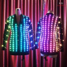 Glow in the dark formal dresses led dance dress for stage performance