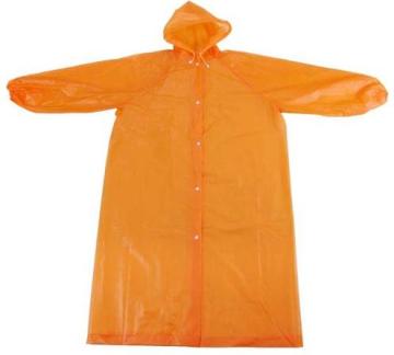 Orange Disposable Plastic Rainsuit
