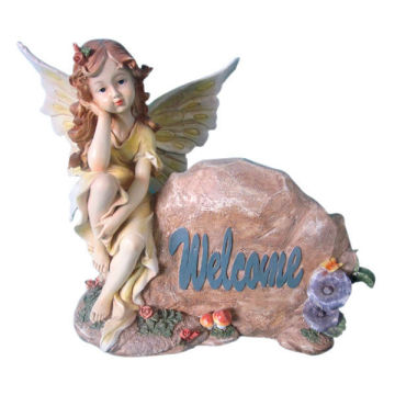 welcome signs of cute garden decorative resin fairy statue
