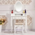 Golden 4 Drawers Dressing Table With Mirror