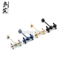Titanium Anodized Erotic Spinner Tongue Barbell Custom Tongue Rings