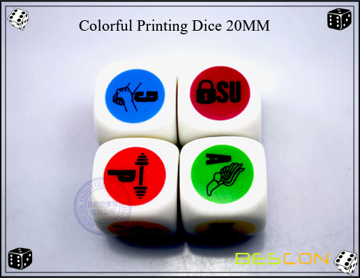 Colorful Dots Printing Dice 20MM-4