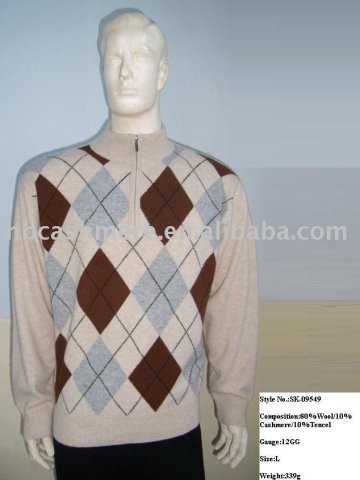 100% pure cashmere men's autumn sweater pullovere