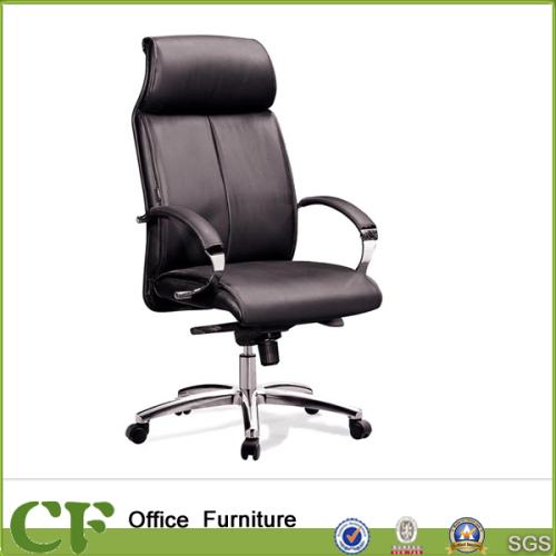 Black Leather Headrest Flexible Revolving Office Executive Leather Chair for Boss Chairman Manager