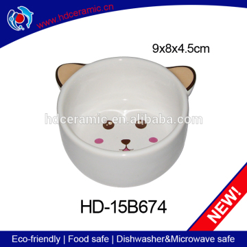 Hot sale ceramic pet bowl,beautiful white cat bowl