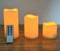 एलईडी बैटरी flameless स्तंभ आकार मोमबत्ती