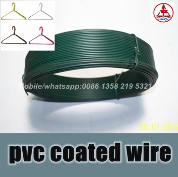 pvc coated hanger wire , plactic coated hanger wire , china factory pvc coated hanger wire