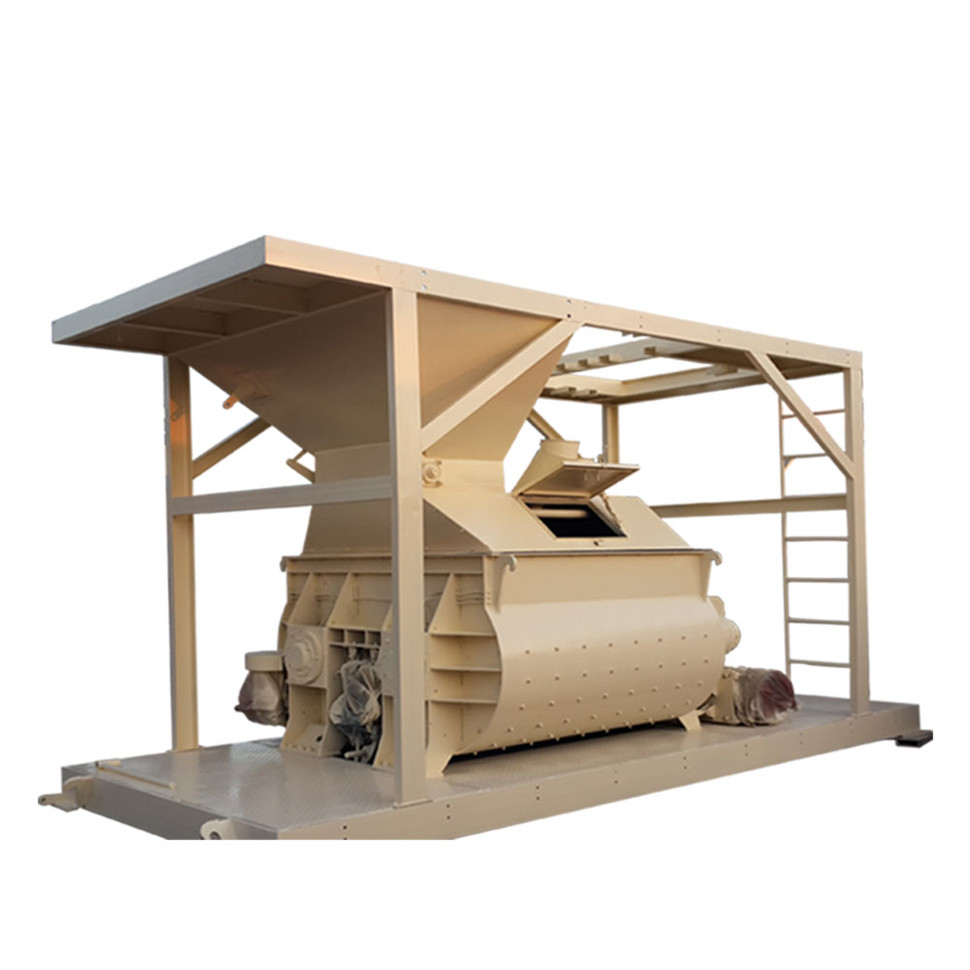 Low cost self loading concrete mixer with hopper