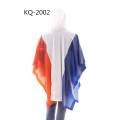 Costura de poncho de pvc con bandera nacional