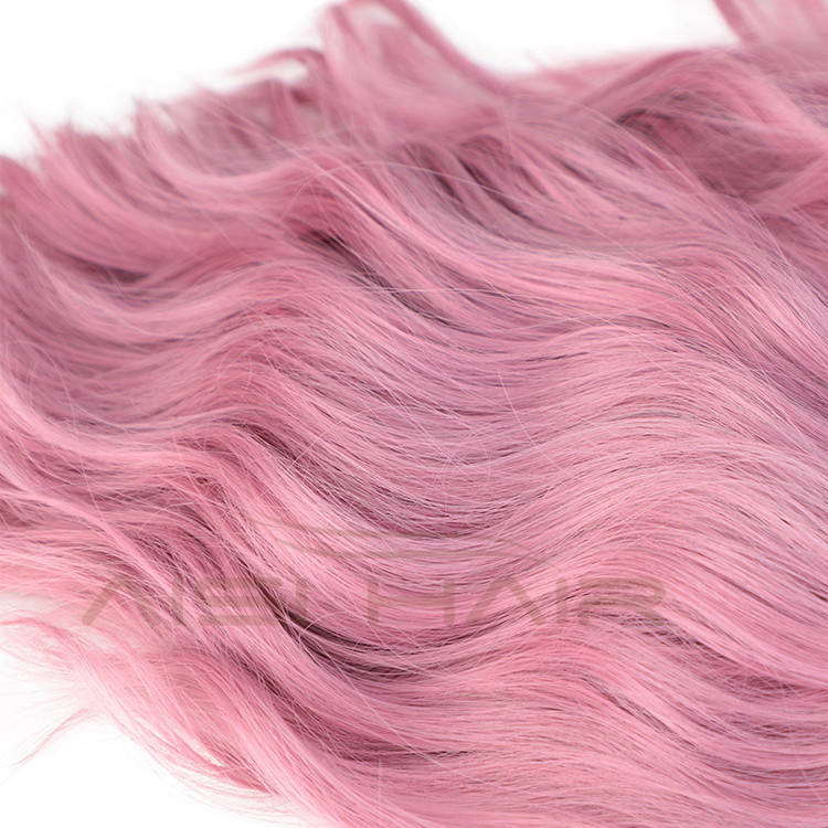 Aisi Hair Wholesale Hign Quality Synthetic Short Bob Pink Wig With Neat Bangs Short Curly Wave Wigs For Black Women