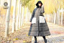 White goose women thickened knee down coat