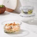 Borosilikatglas rundes Lebensmittellager mit Plastikdeckel