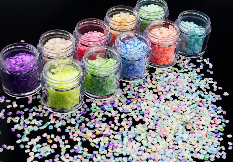 Factory direct! 3D diamond neon glitter /fluorescent  flake glitter for nail art, make up,cloth decoration etc