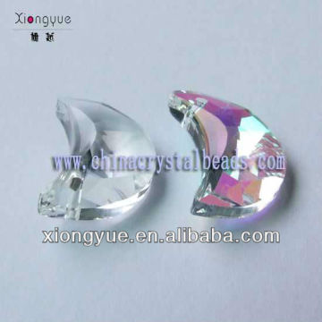 Sparkling half moon shaped glass beads for decoration