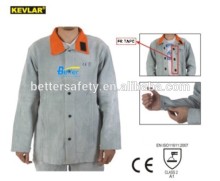 Super Mens Gray Split cowhide Leather Welding Jacket