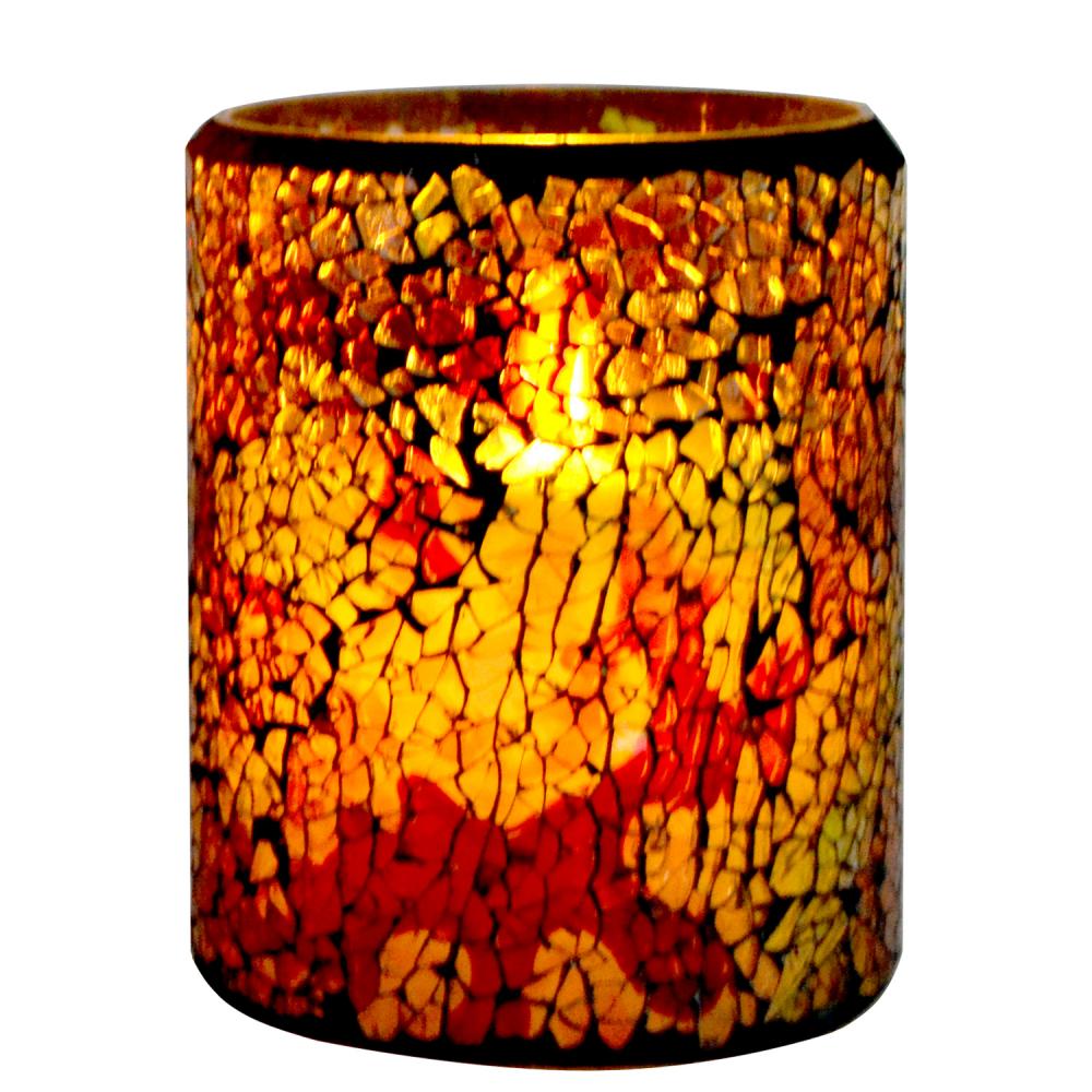 Colorful Mosaic Dancing Flame Pillar Candles