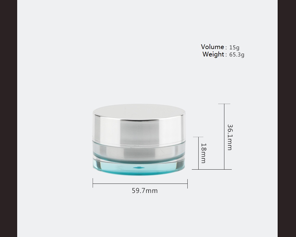 Acrylic straight round vacuum face cream bottle