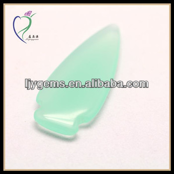 new light green fancy shape synthetic cat eye stone