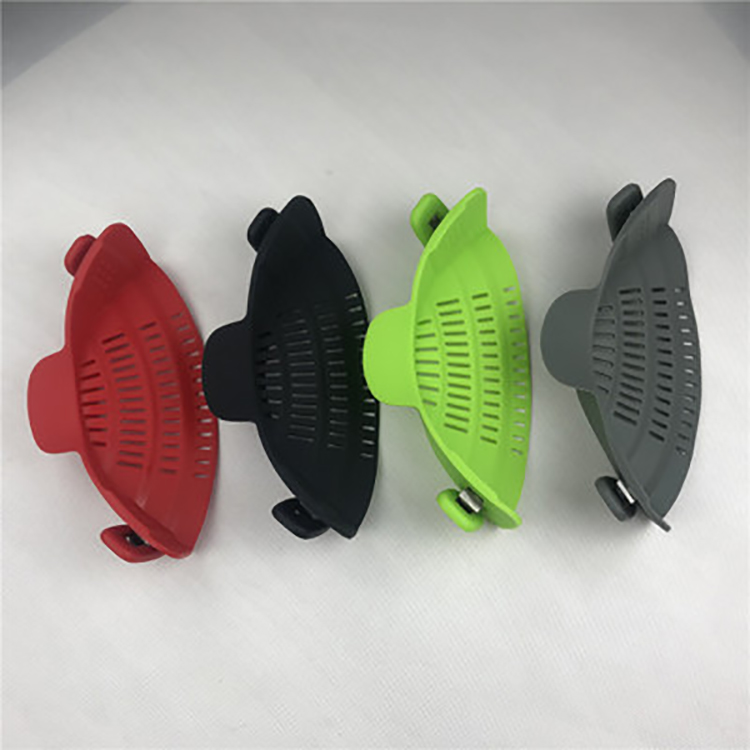 Kitchen Silicone Pot Strainer - Adjustable Snap Strainer Clip On Silicone Colander, Fits all Pots and Bowls Food Colander