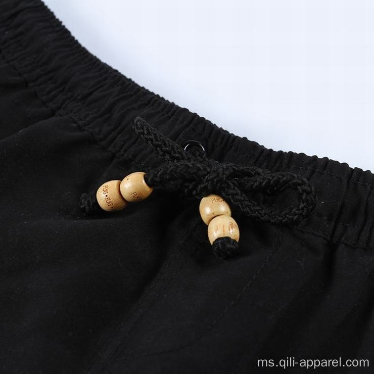 Baju renang hitam pendek pakaian renang seluar pendek wanita