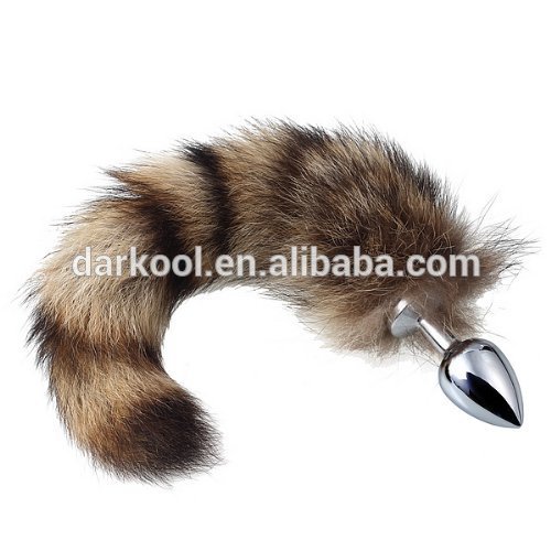 N006/Metal Sexy Fox Tail Anal Plug Sex Toys Metal Anal butt Plug tail