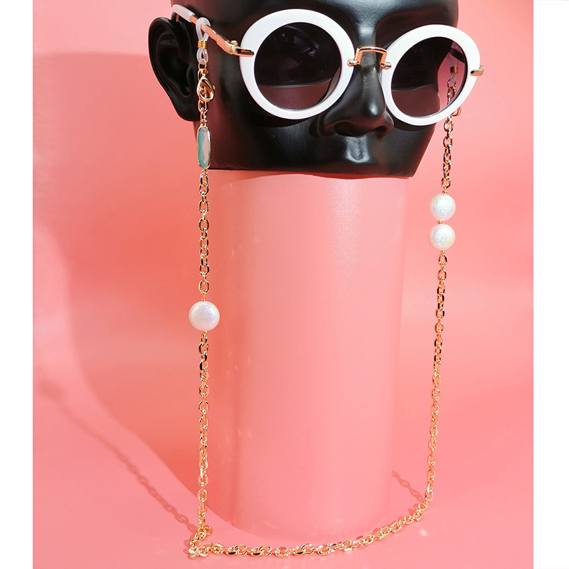 fancy glasses chain gold plated Irregular rhinestone chain glasses chain pearl accessories eyeglasses