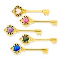 Key Design Tepel Barbell Met Opaliet Gem