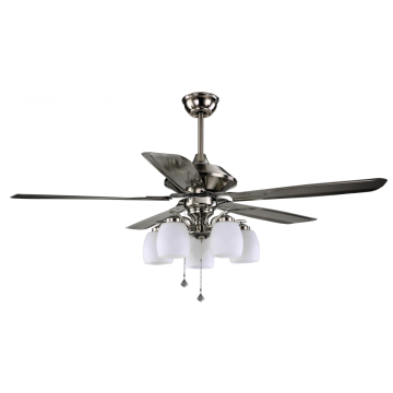 52-inch Silver Decorative Fan Lamp with Light