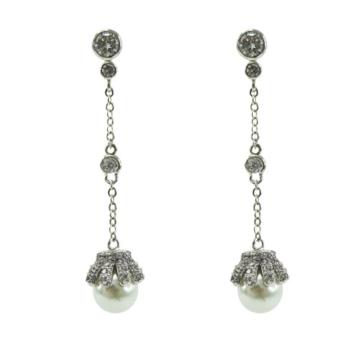 925 pure silver pearl ear thread