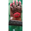 Red PVC Coated Glove TPR with Full Back of Hand Impact Guard