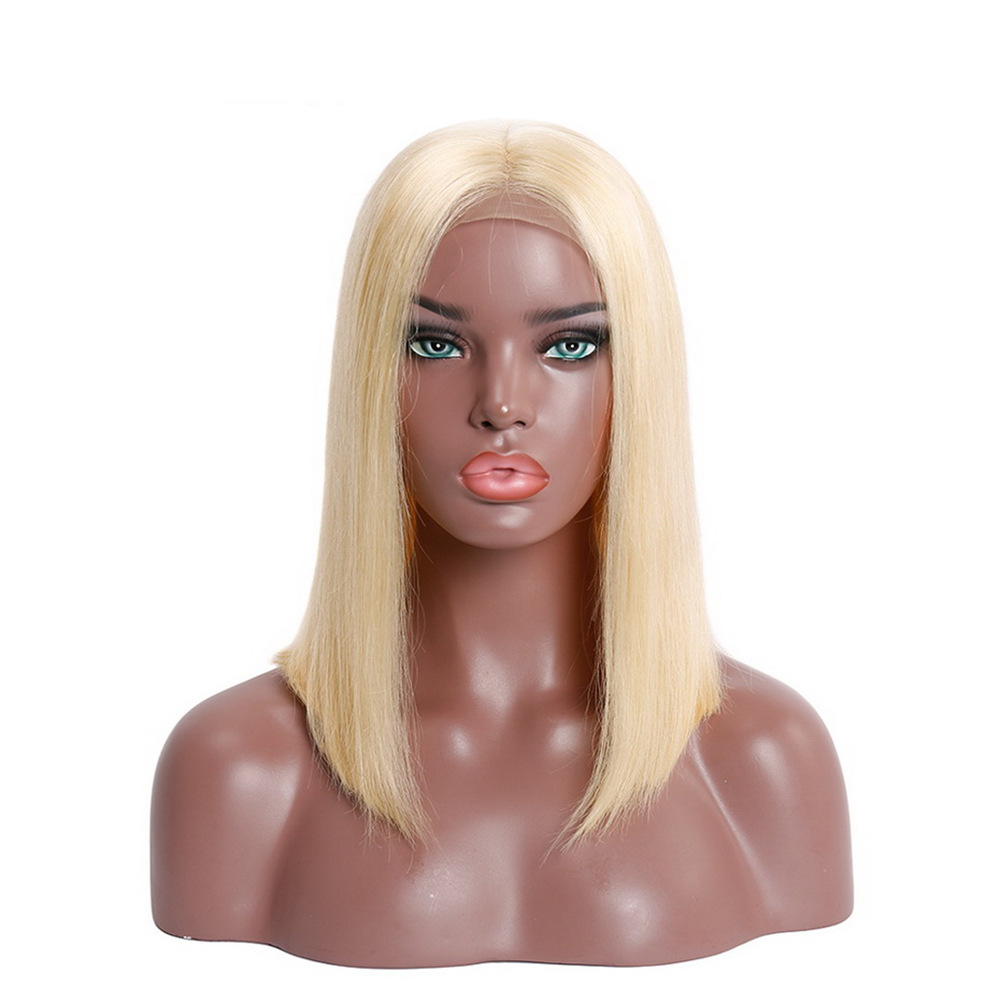 100% peruvian medium straight 8 inch full lace blonde 613 bob wigs human hair