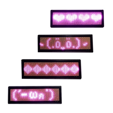 Mini Pink 95x30mm Wireless LED Matrix Panel for Scrolling Text Badges and Names