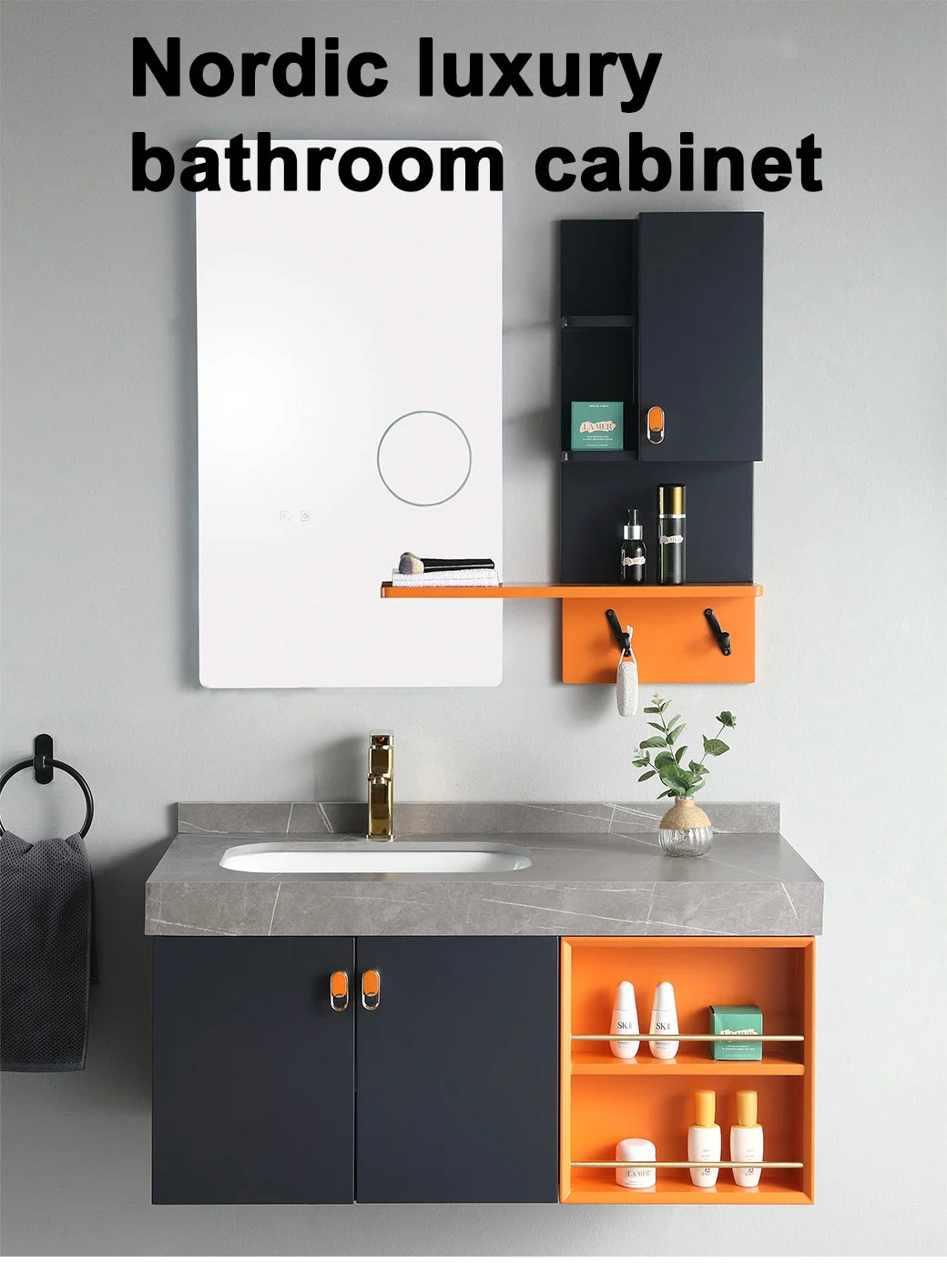 Slate Bathroom Cabinet Combination Modern Minimalist Custom Bathroom Sink Wash Basin Bathroom Vanity