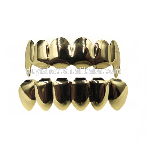 14K Gold Grillz Vampire Tooth Top Bottom Mouth Teeth Grills