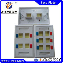 made in china US rj45/rj11 face plate with 1/2/3/4/6 port for rj45 keystone jake