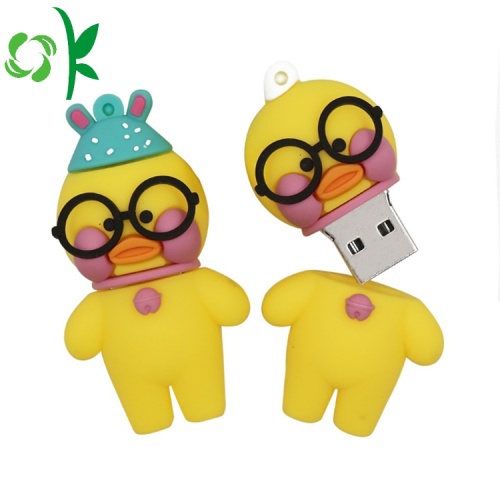 Karikatür Silikon U Disk Kılıfı Mikro USB Kapak