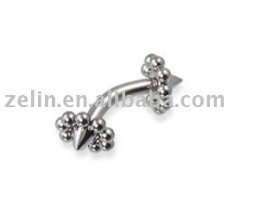 Stainless steel spikes stainless steel ring flower eyebrow ring