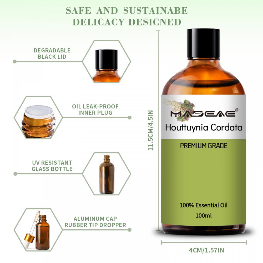Aromaterapia a granel mayorista Houttuynia Cordata Aceite esencial para el cuidado de la piel