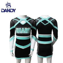 Royal blue metallic cheerleading uniforms