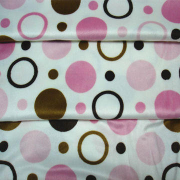 Dots printed soft velboa fabric, used for home textile, toy and slipper garment