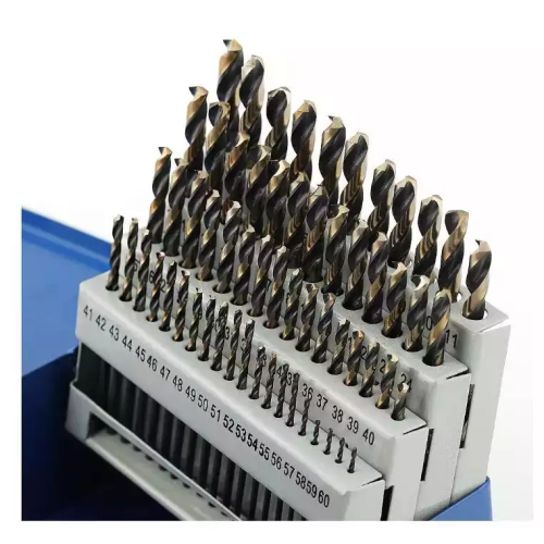 Populer Black and Gold Finish Drill Bit HSS Twist Drill Bits dengan Case Penyimpanan Diindeks Logam Untuk Stainless Steel Logam